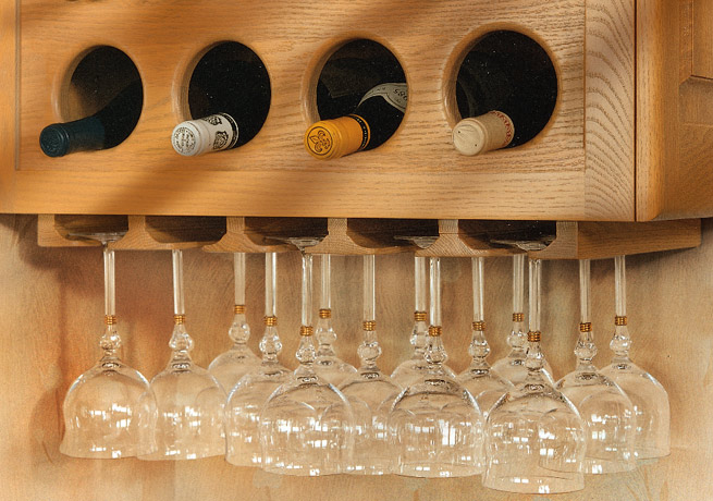 Vertical Wall Wine Cabinet & Glass Holder